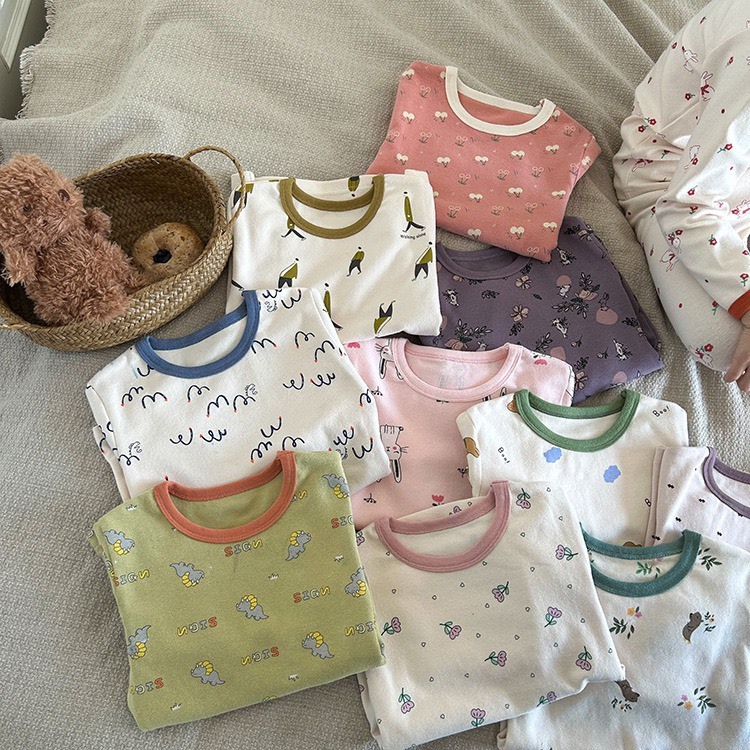Bộ quần áo dài tay thu đông AMBB chính hãng cho bé mẫu 2023 chất cotton mềm mại size 80-150