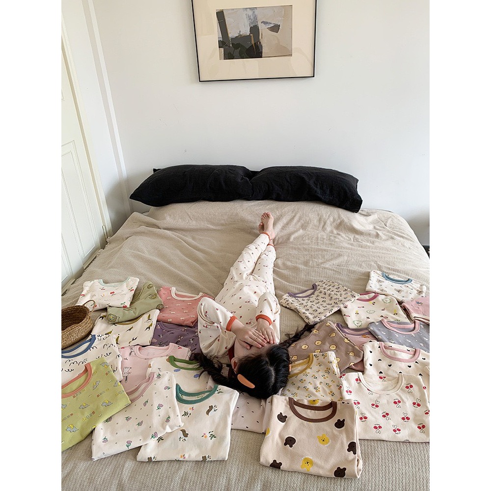 Bộ quần áo dài tay thu đông AMBB chính hãng cho bé mẫu 2023 chất cotton mềm mại size 80-150