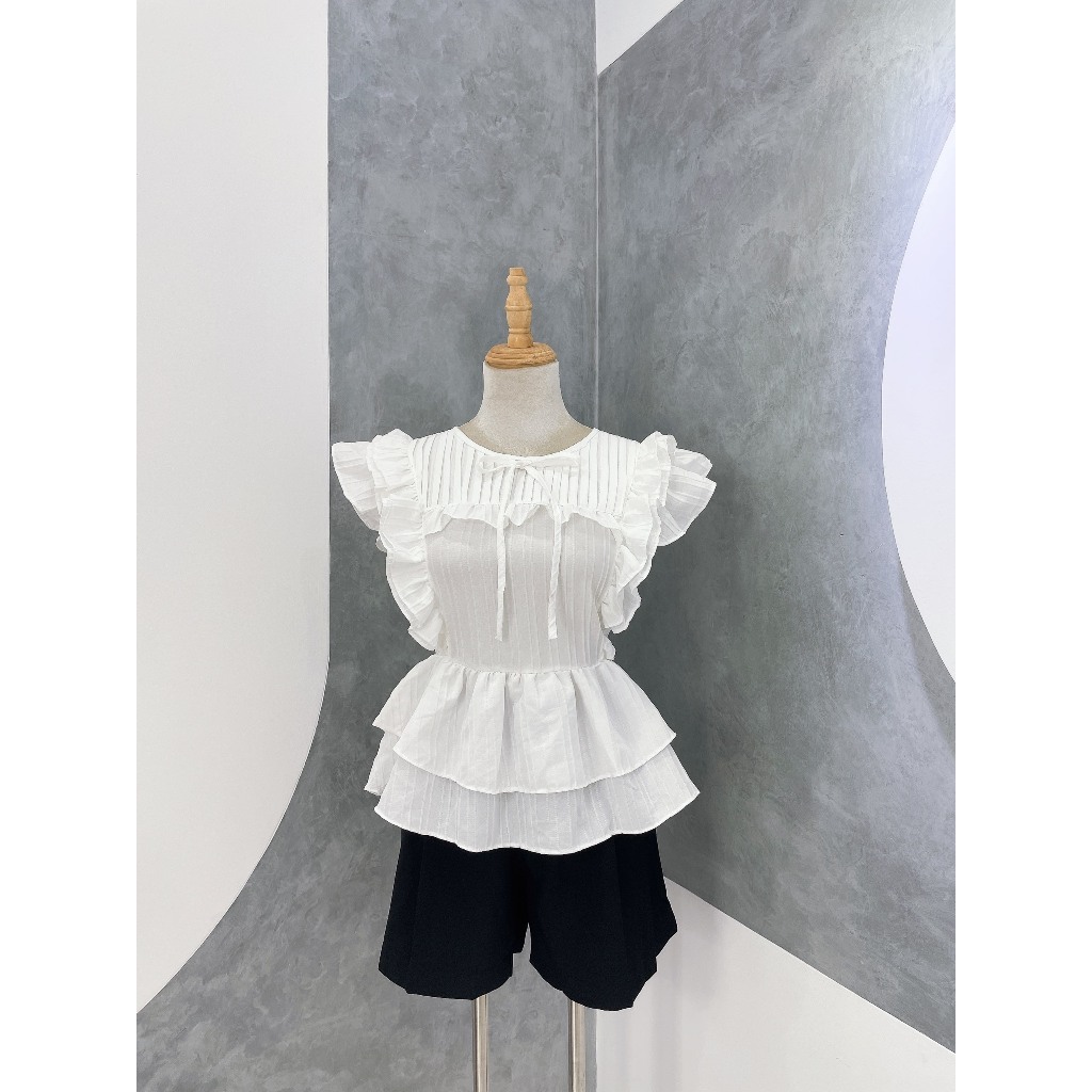 Set Áo Peplum Bèo Cánh Tiên Quần Đùi Mã T39