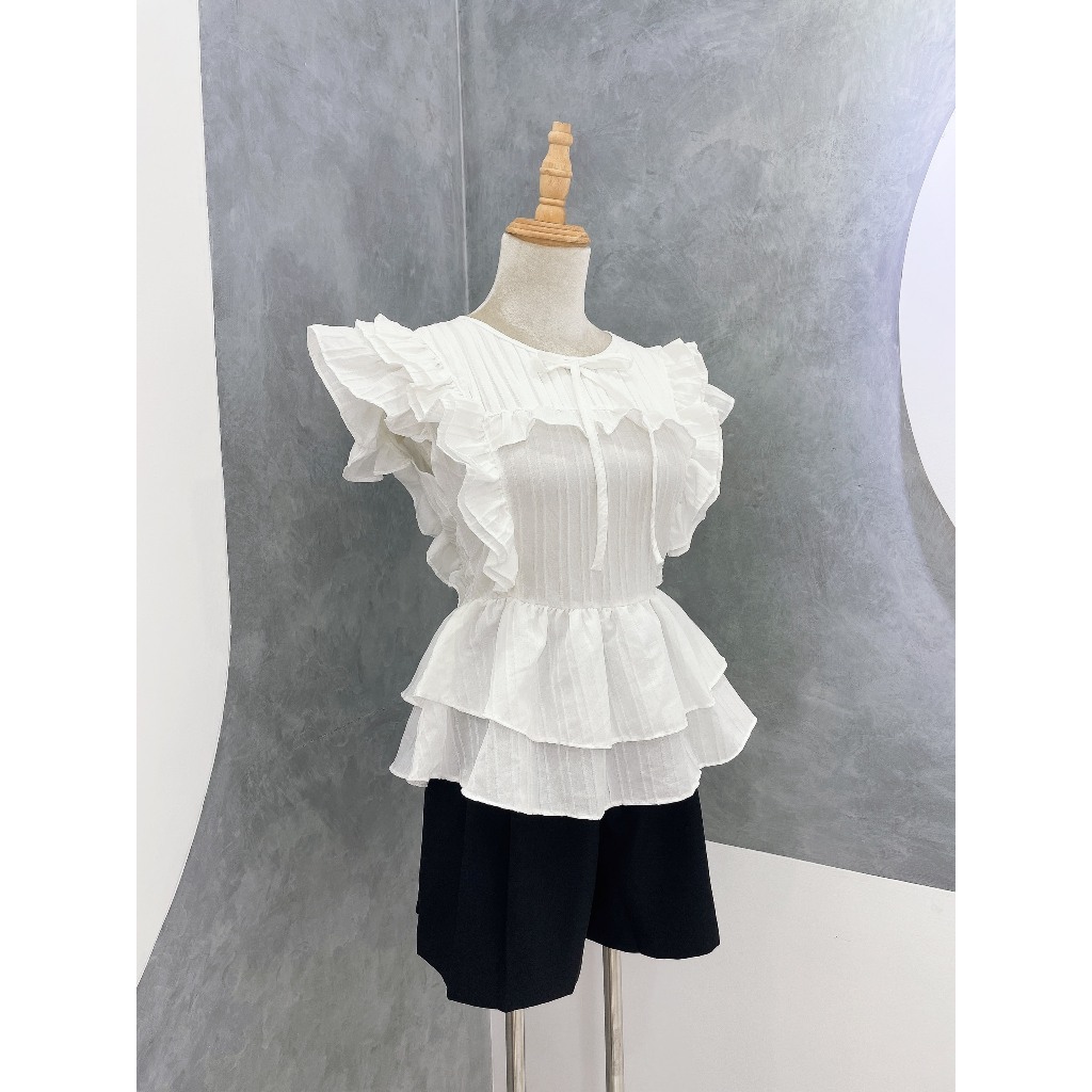 Set Áo Peplum Bèo Cánh Tiên Quần Đùi Mã T39