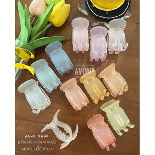 12 kẹp càng cua 3 - 5 răng màu nhám trong tông màu dương đỏ