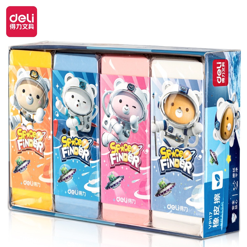 Gôm tẩy bút chì siêu to Deli hình gấu phi hành gia dễ thương - VP117-VP116