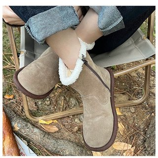 𝐁𝐥𝐚𝐮𝐞𝐁𝐥𝐮𝐦𝐞🦋(Sẵn) Boot da lộn cổ viền bông thu đông