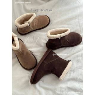 𝐁𝐥𝐚𝐮𝐞𝐁𝐥𝐮𝐦𝐞🦋 Boot da lộn cổ viền bông thu đông