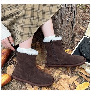 𝐁𝐥𝐚𝐮𝐞𝐁𝐥𝐮𝐦𝐞🦋(Sẵn) Boot da lộn cổ viền bông thu đông