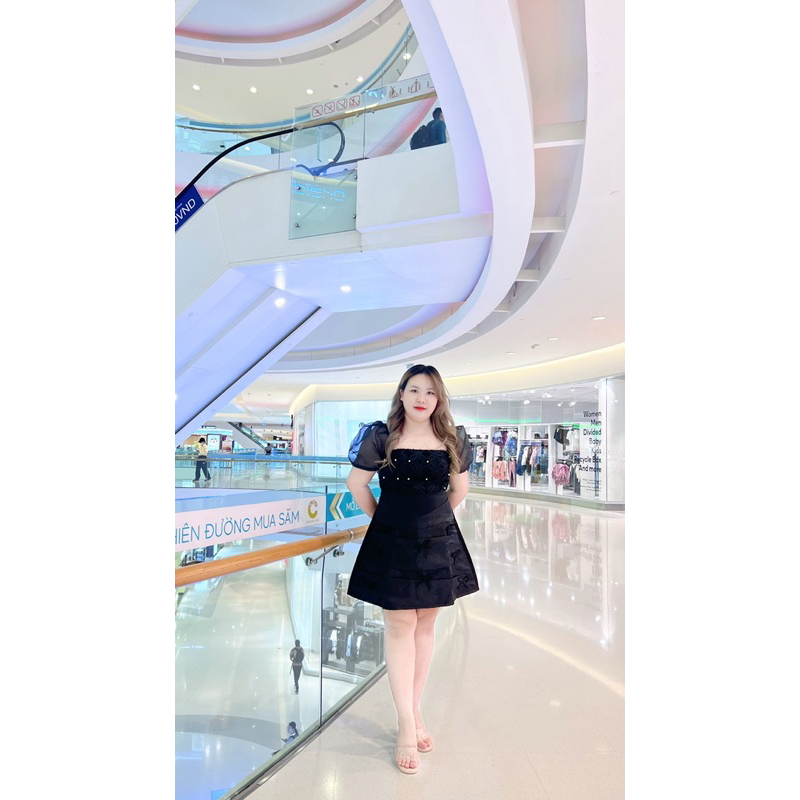 Đầm hoa 3D nơ nhí 55-90kg QUỲNH NHƯ BIGSIZE