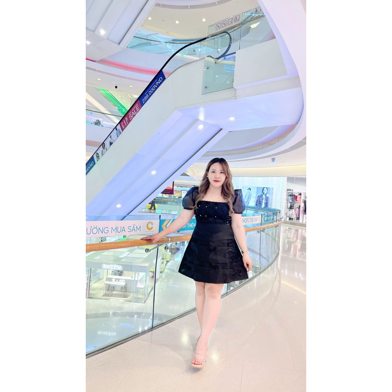 Đầm hoa 3D nơ nhí 55-90kg QUỲNH NHƯ BIGSIZE