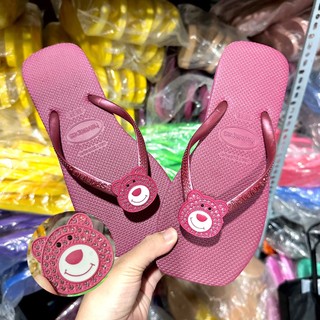 Dép kẹp xỏ ngón nữ tông lào Thái đính Charm Gấu nhiều màu lựa chọn, êm ái thời trang.
