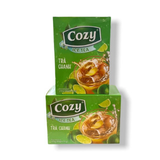 Trà Hòa Tan Cozy Ice Tea Các Vị (Chanh, dâu, đào, vải, gừng...) (Hộp 16 gói x 15gr)