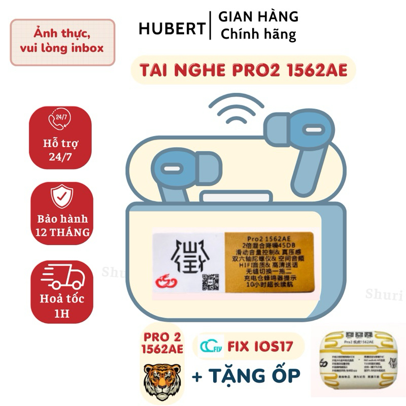 Tai Nghe Bluetooth Hubert AP Pro2 1562AE Xuyên Âm Chống Ồn Chỉnh Âm Lượng ĐÃ FIX IOS 17
