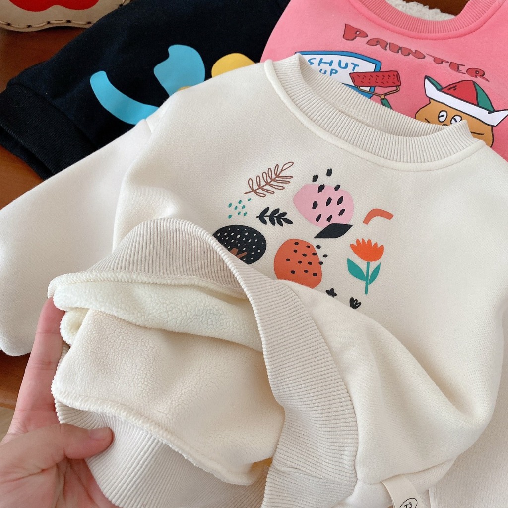 Áo nỉ thu đông trẻ em cao cấp họa tiết dễ thương