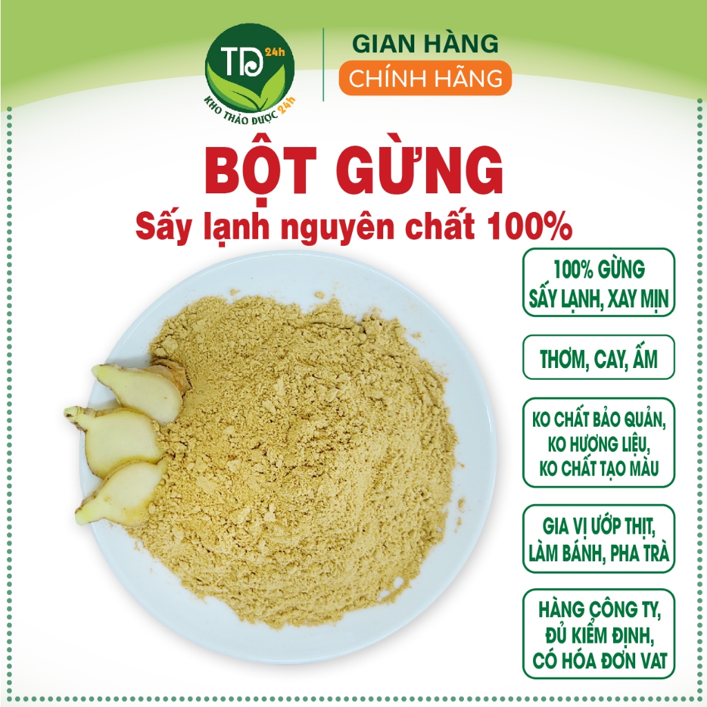 [100 gr] Bột gừng sẻ sấy lạnh nguyên chất 100%, gia vị cho nhiều món ă