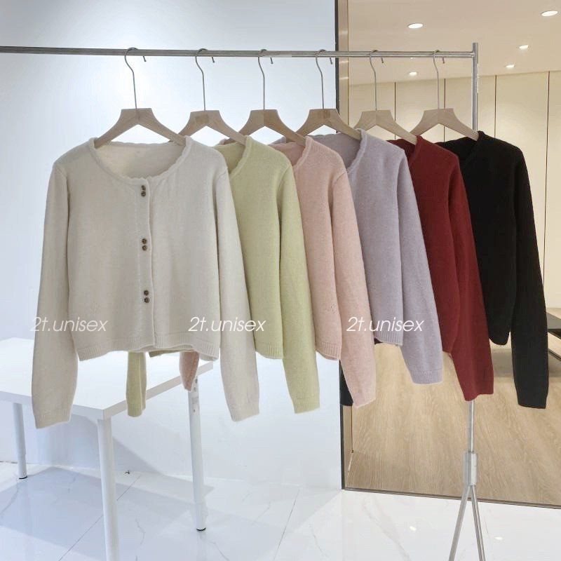 Áo Khoác Cardigan cho nữ có cúc bông hoa, Áo Cadigan dài tay chất vải mịn dày dặn phong cách tiểu thư 2T UNIEX p75