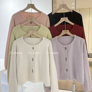 Áo Khoác Cardigan cho nữ có cúc bông hoa, Áo Cadigan dài tay chất vải mịn dày dặn phong cách tiểu thư 2T UNIEX p75
