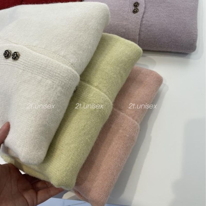 Áo Khoác Cardigan cho nữ có cúc bông hoa, Áo Cadigan dài tay chất vải mịn dày dặn phong cách tiểu thư 2T UNIEX p75