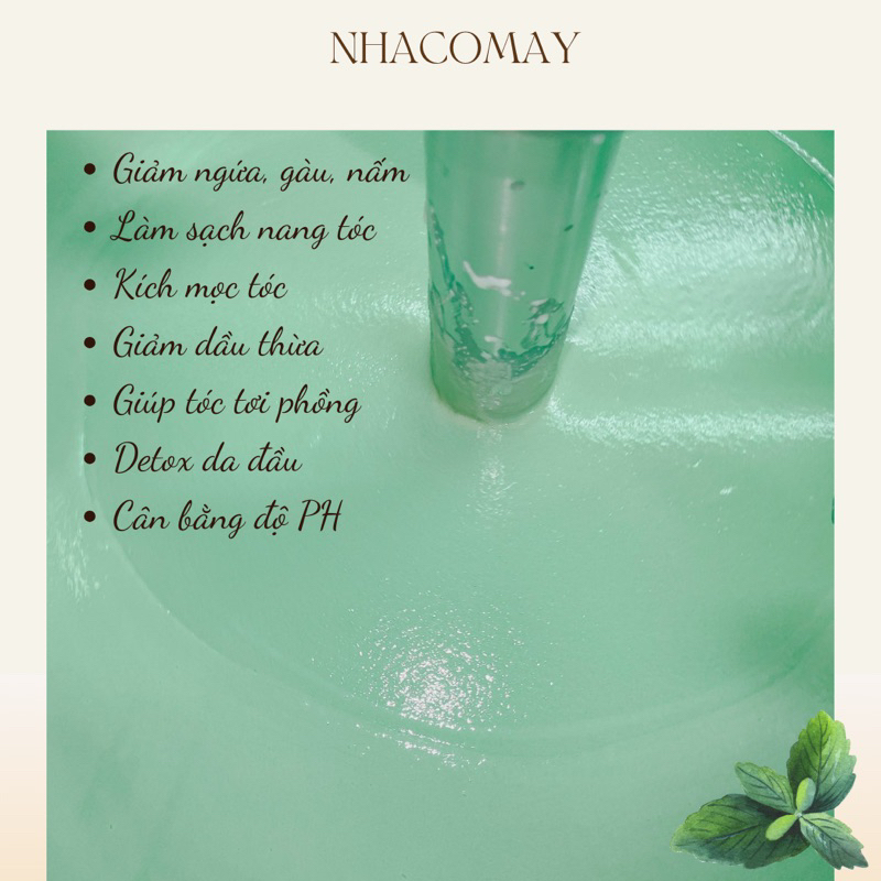 Tẩy tế bào chết da đầu Trà xanh bạc hà Nhà cô Mây - Sạch gàu, detox, giảm dầu, giảm ngứa, tơi phồng tóc, làm sạch tóc.
