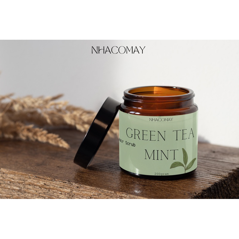 Tẩy tế bào chết da đầu Trà xanh bạc hà Nhà cô Mây - Sạch gàu, detox, giảm dầu, giảm ngứa, tơi phồng tóc, làm sạch tóc.