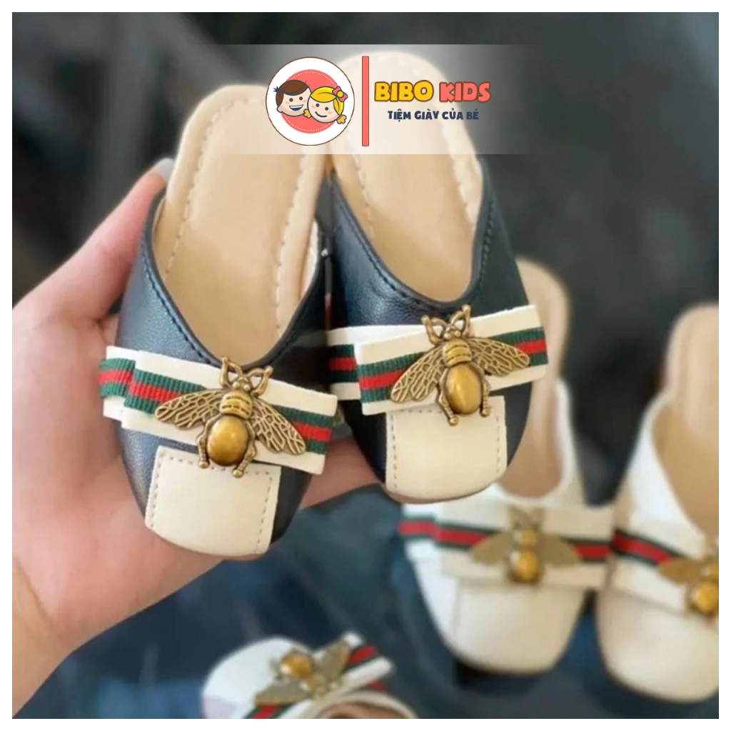 Dép cho bé gái - Mẫu Sục Ong 01 phối 3 mầu Hồng, Đen, Kem thời trang size 21-35