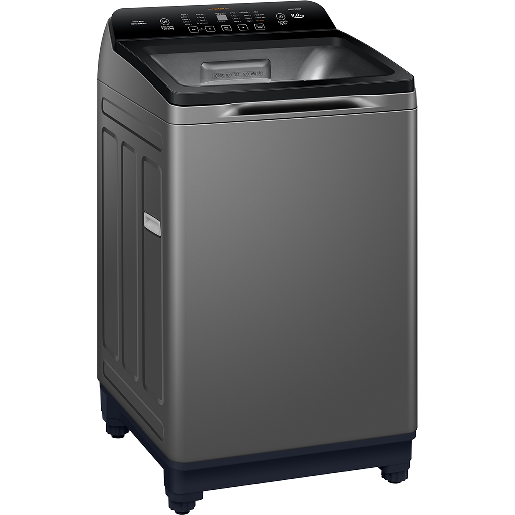 Máy giặt lồng đứng Aqua 9kg AQW-FR90GT.S - Màu bạc  - Chính hãng, Mới 100%, nguyên Seal, nguyên đai, nguyên kiện