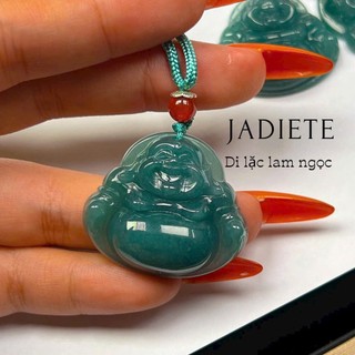 Mặt dây chuyền di lạc đá lam ngọc chuẩn size lớn đeo cổ - hàng đẹp kiểm định