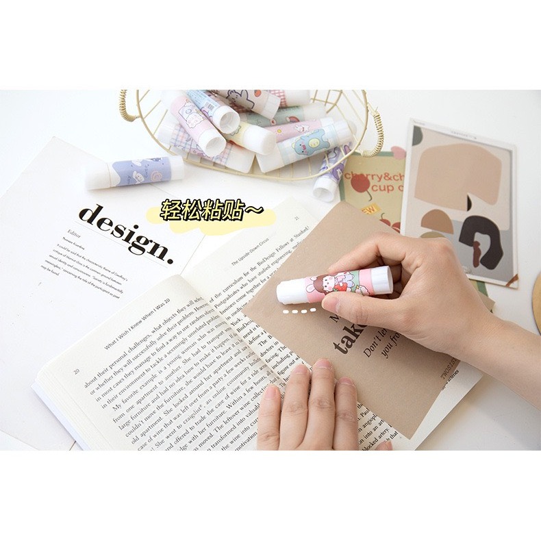 Hồ keo dán giấy khô dễ thương nhiều màu sắc cute - H2