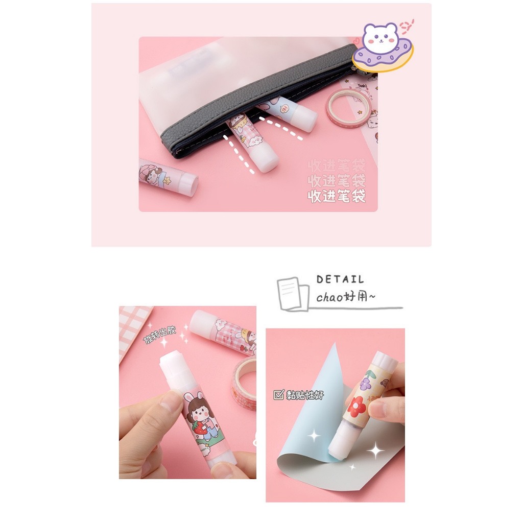 Hồ keo dán giấy khô dễ thương nhiều màu sắc cute - H2