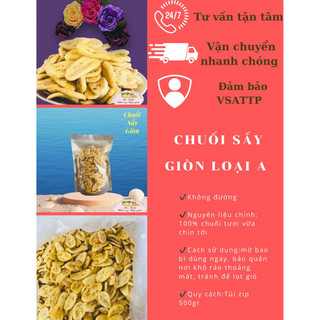 Chuối sấy giòn loại 1 nguyên miếng đóng túi 500gr