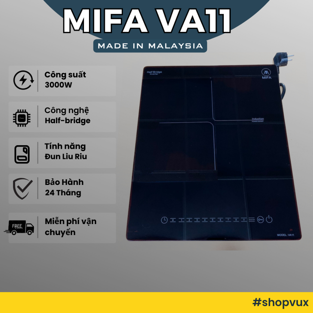 Bếp từ đơn Mifa VA11 công suất 3000W đun liu riu