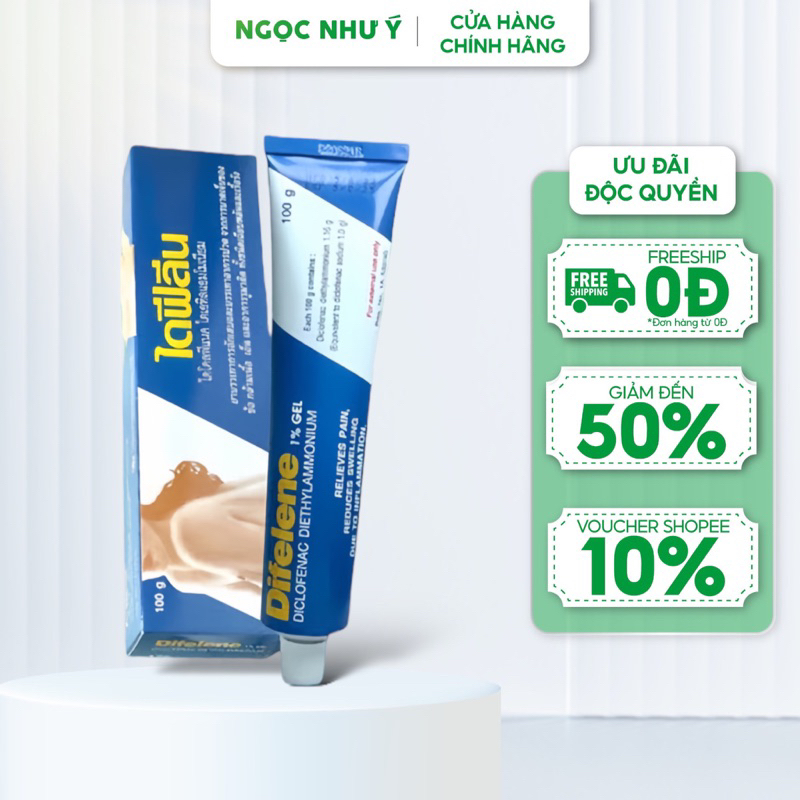 Dầu Xoa Bóp Difelene Giảm Đau - Thoát Vị Đĩa Đệm - Đau Xương Khớp - Tuýp 100g Hàng Nội Địa Thái Lan