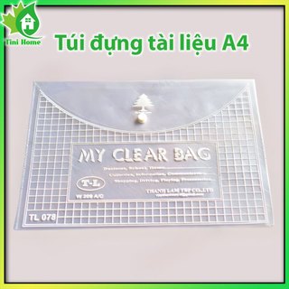   Combo  10 Bìa đựng tài liệu văn phòng phẩm giá sỉ A4 my clear bag  trong suốt - Túi đựng tài liệu giấy a4 - Tini Home 