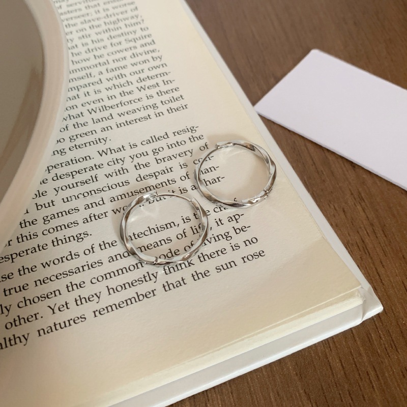 Khuyên tai dáng vòng mạ bạc S925 bông tai nữ Hàn Quốc trẻ trung cá tính