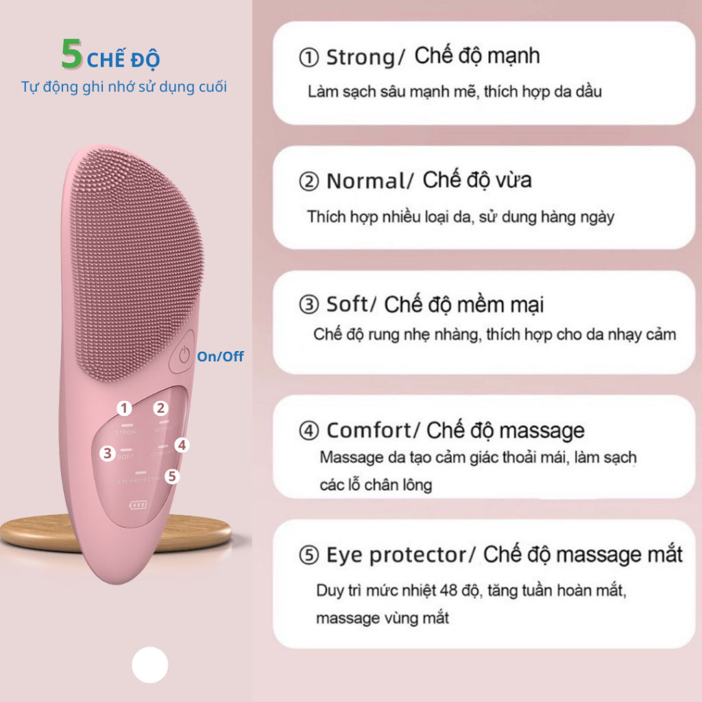 Máy rửa mặt SOGUE SG05 mini cầm tay đa năng giúp làm sạch sâu tẩy da chết | Hanzy Cosmetics