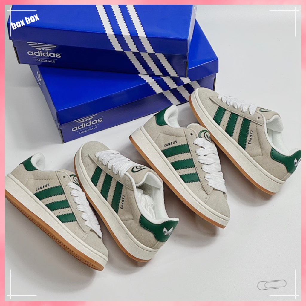 Giày Thể Thao Nam Nữ Campus Basic,Giày Nữ Campus Đi Học Giày Phối Da Lộn Màu Xám Xanh Full box Hàng Siêu Cấp