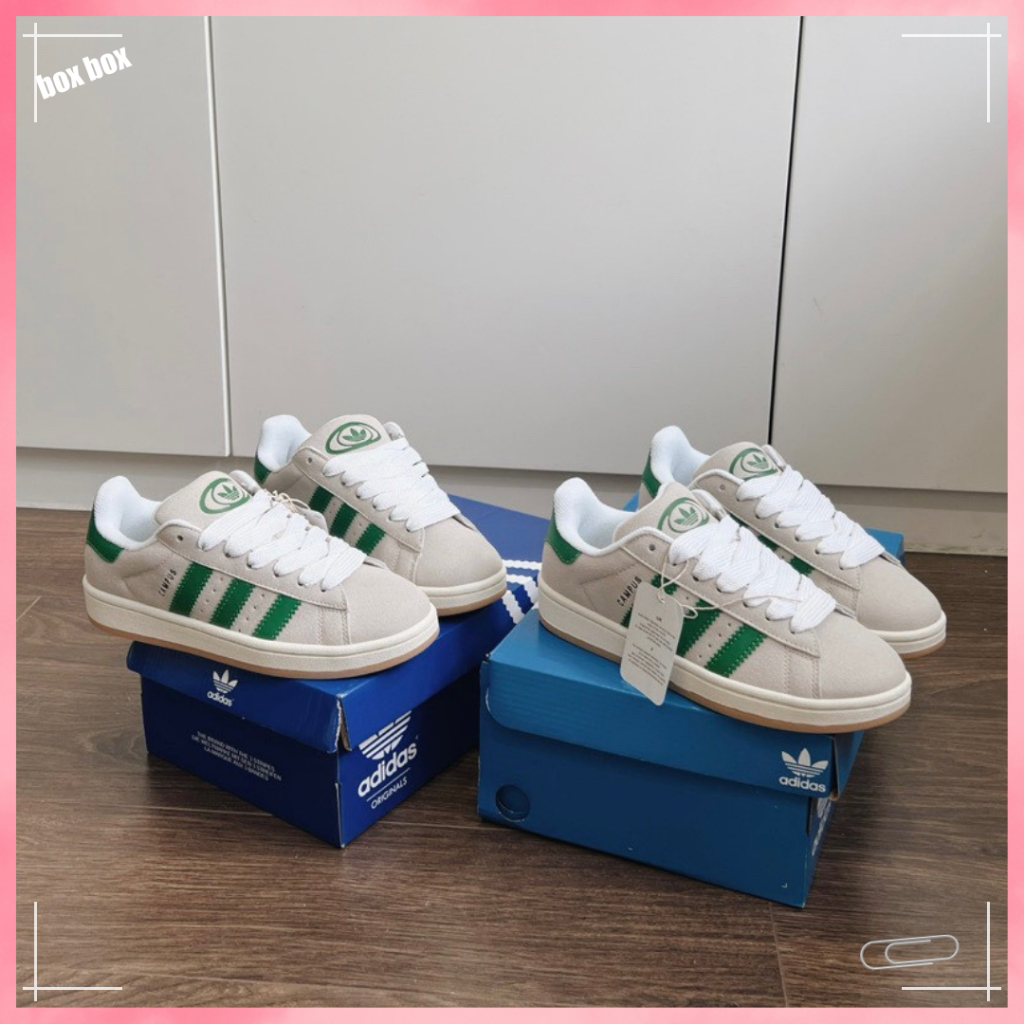 Giày Thể Thao Nam Nữ Campus Basic,Giày Nữ Campus Đi Học Giày Phối Da Lộn Màu Xám Xanh Full box Hàng Siêu Cấp