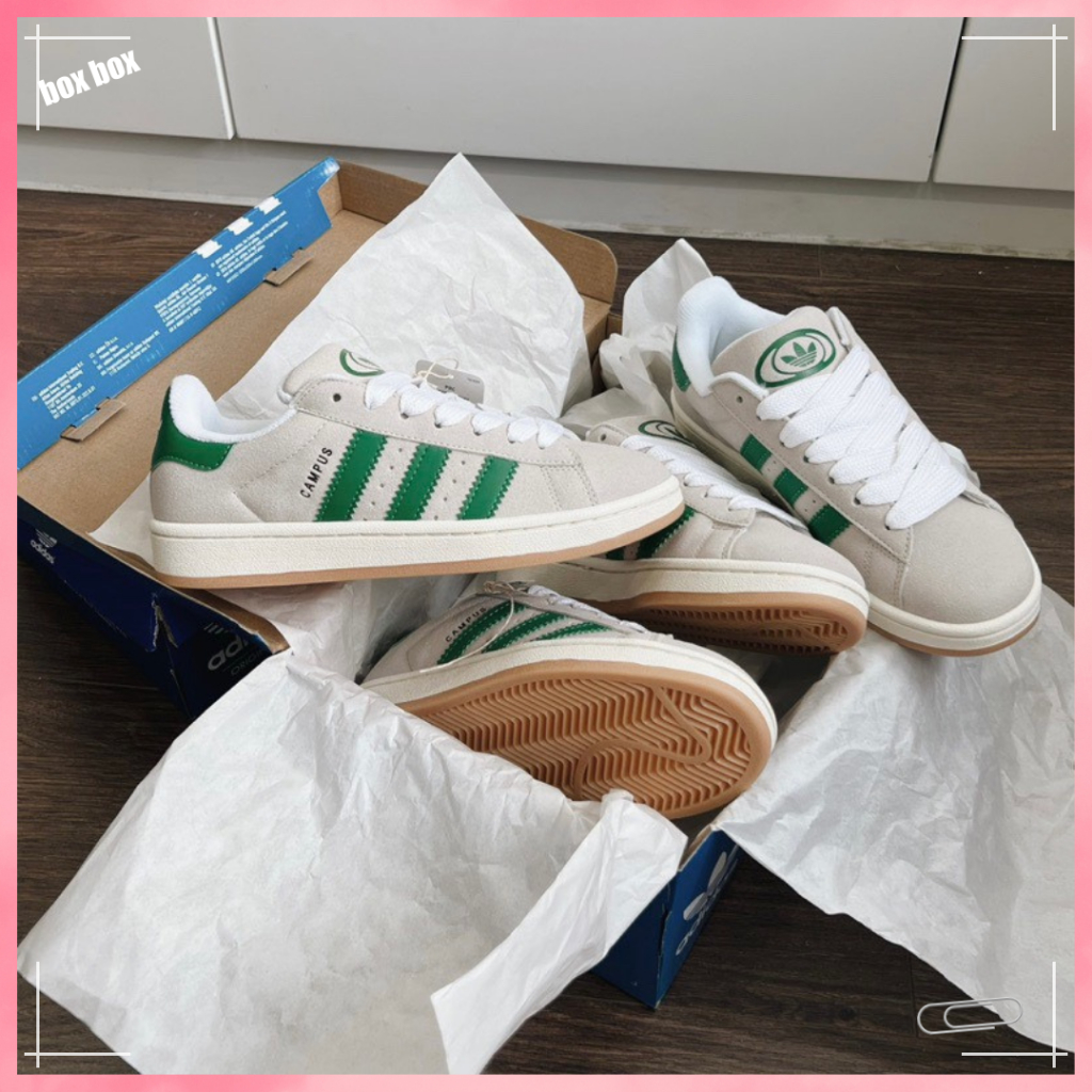 Giày Thể Thao Nam Nữ Campus Basic,Giày Nữ Campus Đi Học Giày Phối Da Lộn Màu Xám Xanh Full box Hàng Siêu Cấp