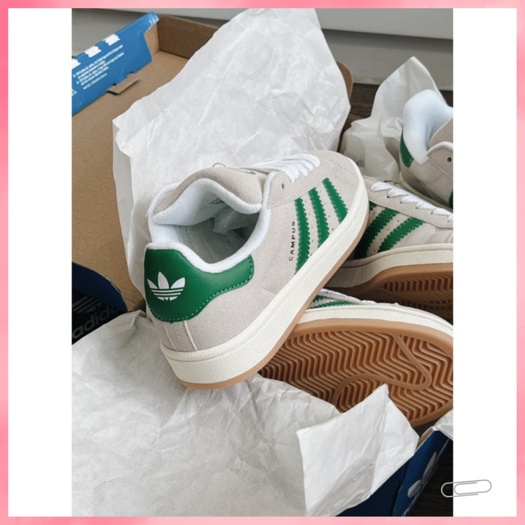 Giày Thể Thao Nam Nữ Campus Basic,Giày Nữ Campus Đi Học Giày Phối Da Lộn Màu Xám Xanh Full box Hàng Siêu Cấp