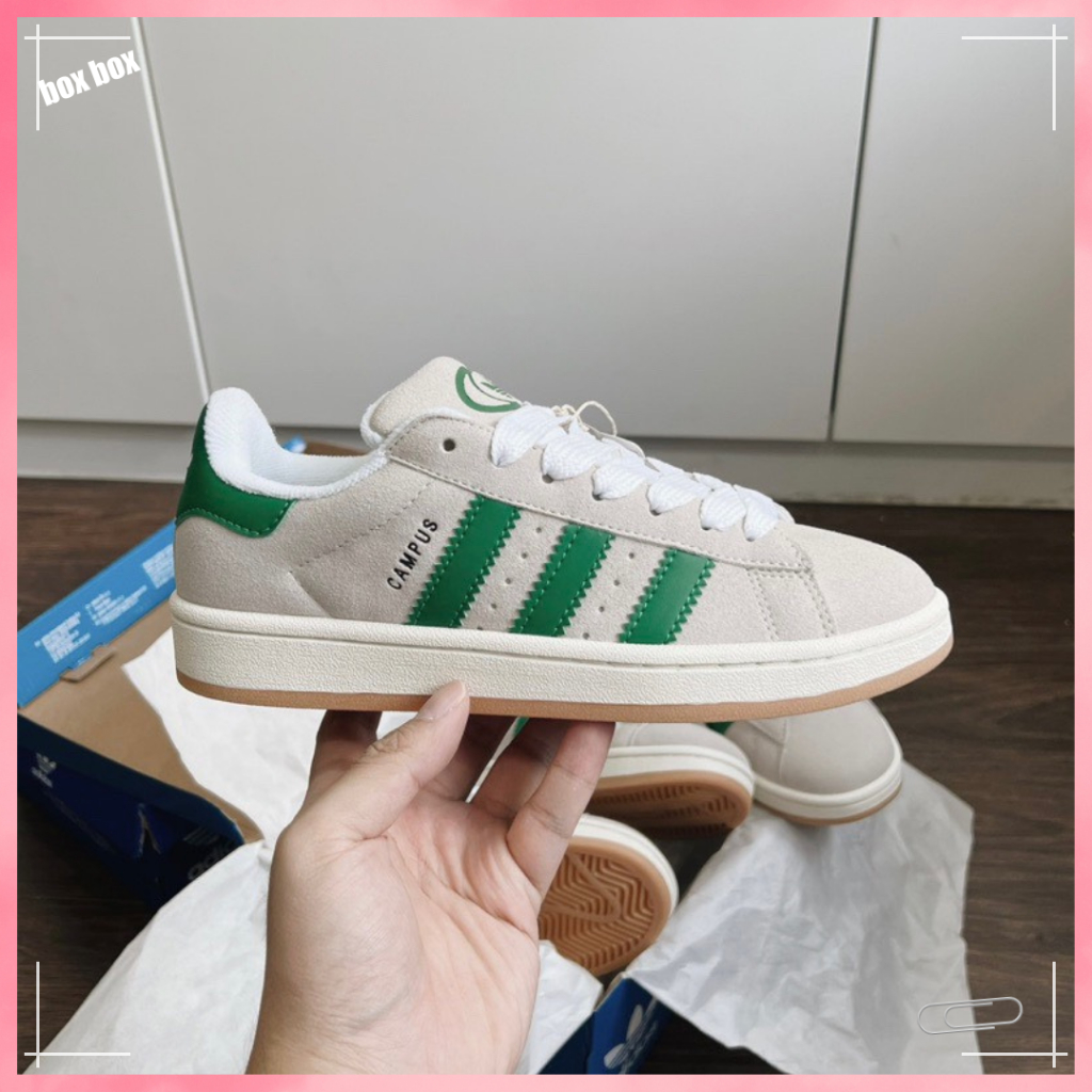 Giày Thể Thao Nam Nữ Campus Basic,Giày Nữ Campus Đi Học Giày Phối Da Lộn Màu Xám Xanh Full box Hàng Siêu Cấp