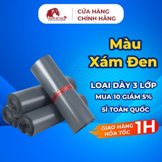 [1Kg - Màu Xám Đen] Túi Gói Hàng Niêm Phong Tự Dính Dày 3 Lớp Siêu Dai Chống Nước HAPII RETAIL