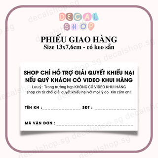 Phiếu giao hàng có keo sẵn - size 13x7,6cm