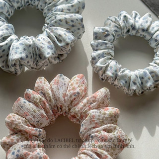 Scrunchies LACIBEL lụa hoa nhí, cột tóc vải handmade