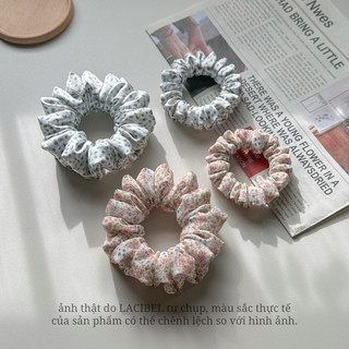 Scrunchies LACIBEL lụa hoa nhí, cột tóc vải handmade