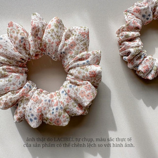 Scrunchies LACIBEL lụa hoa nhí, cột tóc vải handmade