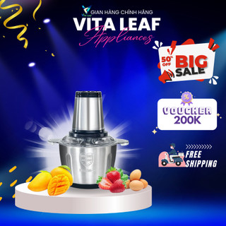 Máy xay Vita Leaf cối inox 304, 4 lưỡi dao bằng thép dung tích 2L xay sinh tố tỏi tiêu thức ăn hàng cao cấp