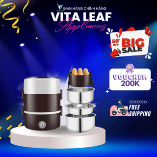 Hộp cơm cắm điện Vita Leaf 3 tầng nhựa PP cao cấp nấu cơm ,hâm cơm mang cơm đi làm  bảo hành 24 tháng