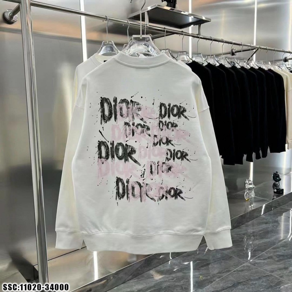 Áo Sweater Nỉ Bông in Họa Tiết Chữ Sau Lưng Phối 3 Màu Trắng, Nâu, Đen Trẻ Trung