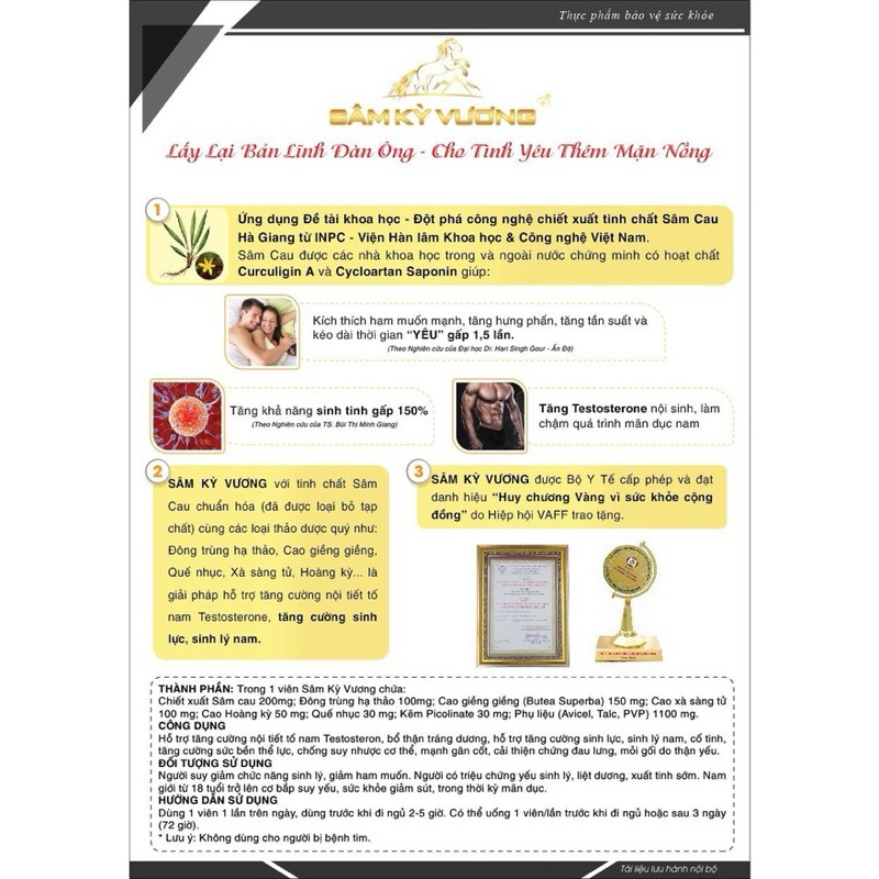 Viên Uống Sâm Kỳ Vương, Bổ Thận, Tráng Dương, Tăng Cường Sinh Lý Tức Thì