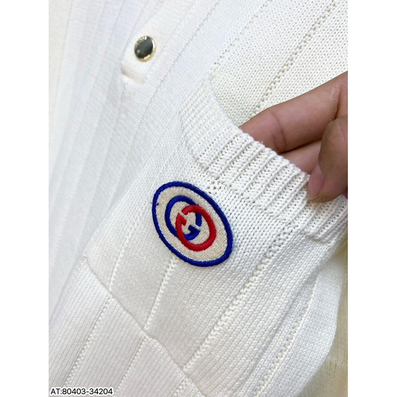 Áo cổ POLO vải dệt logo G.G thêu bản SUPPER hàng QC cao cấp