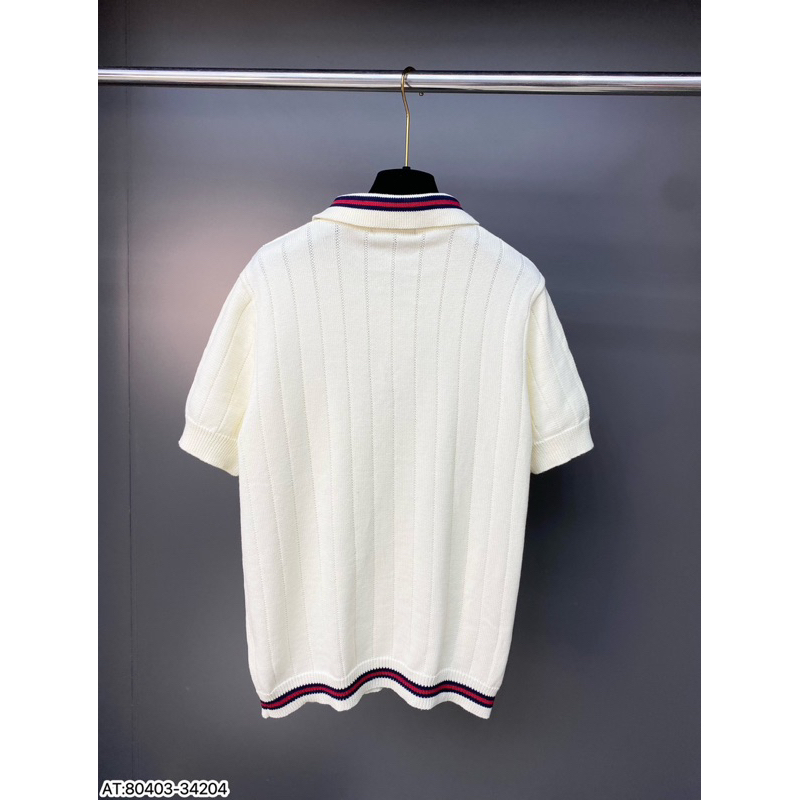 Áo cổ POLO vải dệt logo G.G thêu bản SUPPER hàng QC cao cấp