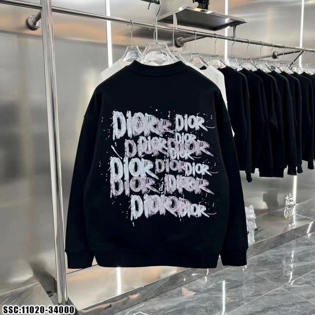 Áo Sweater Nỉ Bông in Họa Tiết Chữ Sau Lưng Phối 3 Màu Trắng, Nâu, Đen Trẻ Trung