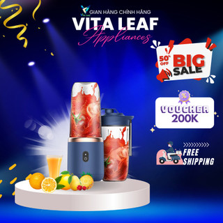 Máy xay sinh tố Vita Leaf - Máy xay sinh tố cầm tay 6 lưỡi sử dụng sạc USB 300ml siêu tiện lợi hàng chính hãng